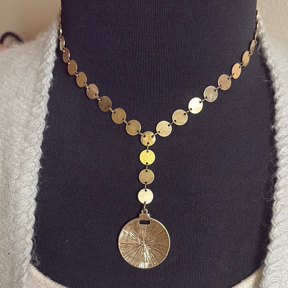 Park Lane Silas Gold Disc Necklace
